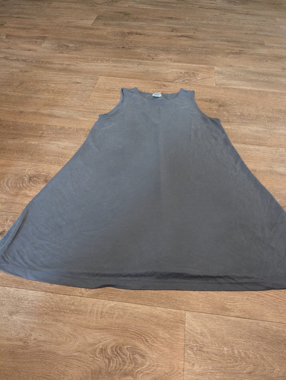 Women’s Sleeveless Swing Tank Dress - Charcoal Gray